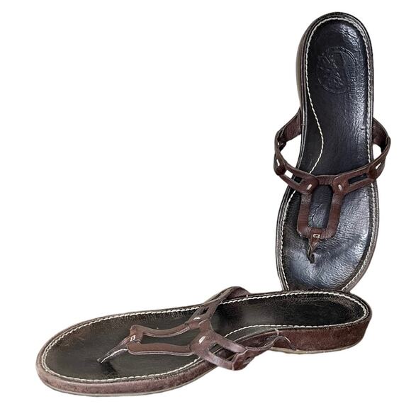 TIMBERLAND Brown Leather Thong Chain Detail ‎ Sandals Size 8 - Picture 4 of 8